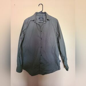 Kenneth Cole Greenish-Gray Button Down Slim Fit Shirt Mens Size Medium